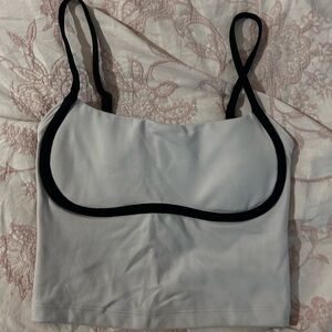 Stylish White Crop Top with Black Trim